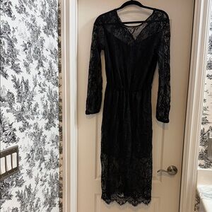 H&M Black Lace Long Sleeve Dress